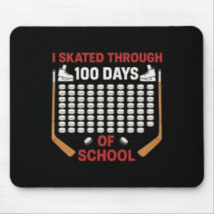 I Skated Through 100 Days Of School Ice Hockey Fan Mouse Pad