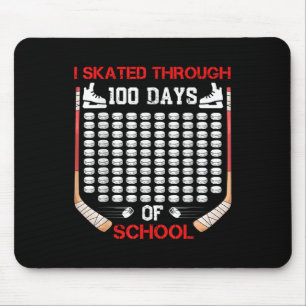 I Skated Through 100 Days Of School Ice Hockey Fan Mouse Pad
