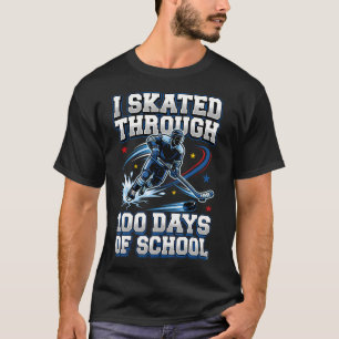 I Skated Through 100 Days Of School Ice Hockey T-Shirt