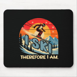 I Ski Therefore I Am Mouse Pad