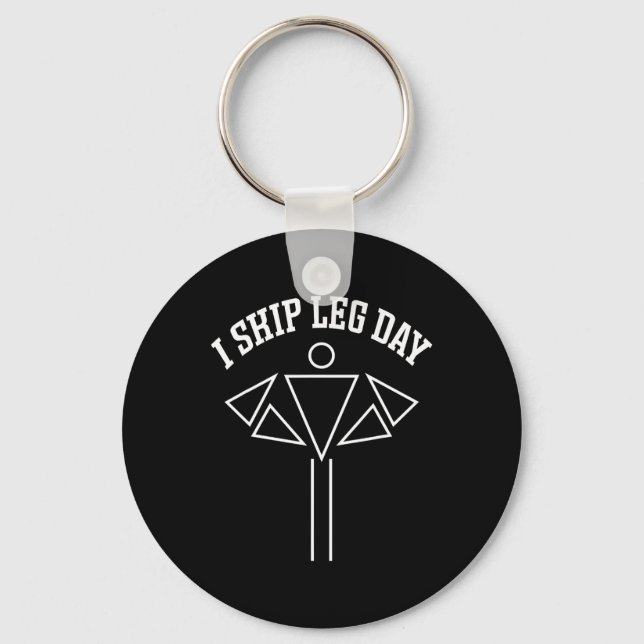 I Skip Leg Day Funny Gym Comedy Workout  Key Ring (Front)