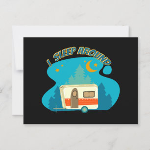 I Sleep Around Camper Van Camping Explorer Nature Postcard
