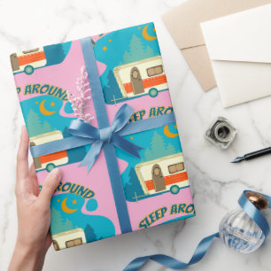 I Sleep Around Camper Van Camping Explorer Nature Wrapping Paper