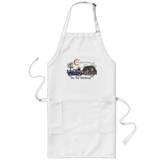 I Sleep Around on the Weekend – Funny Halloween Long Apron (Front)