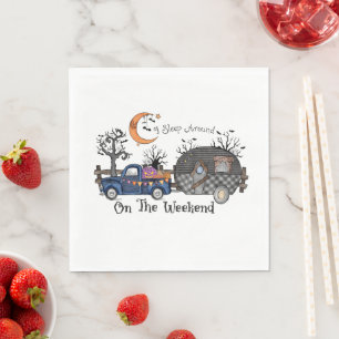 I Sleep Around on the Weekend – Funny Halloween Napkin