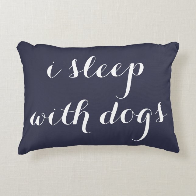 I SLEEP WITH DOGS Lumbar Accent Pillow (Front)