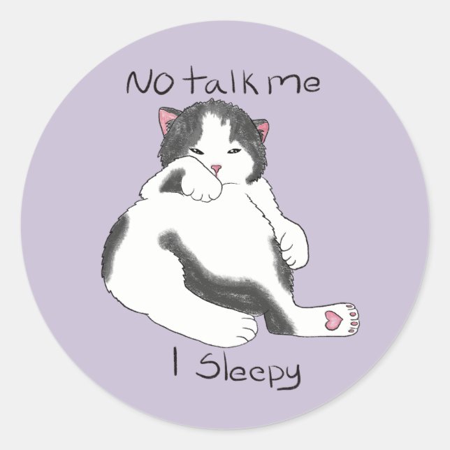 I Sleepy Classic Round Sticker (Front)