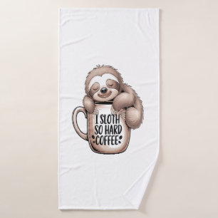 I Sloth Without Coffee Bath Towel