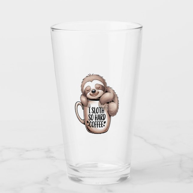 I Sloth Without Coffee Glass (Front)