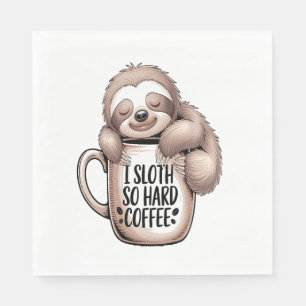 I Sloth Without Coffee Napkin