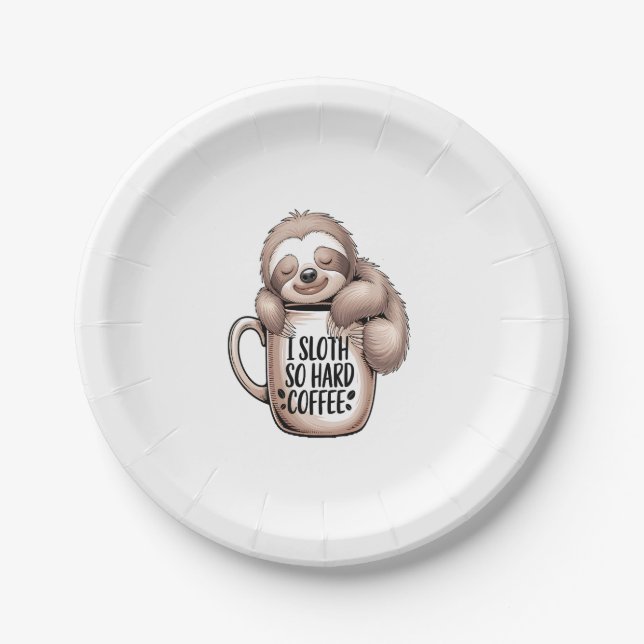 I Sloth Without Coffee Paper Plate (Front)
