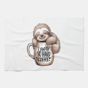 I Sloth Without Coffee Tea Towel