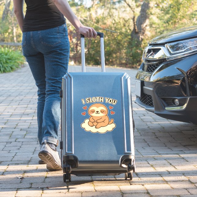 I Sloth You - Cute Kawaii Sloth Love Pun Design Cl (Suitcase Insitu)