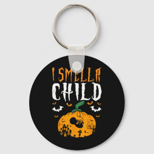 I Smell A Child Halloween Pumpkin Pregnancy Announ Key Ring