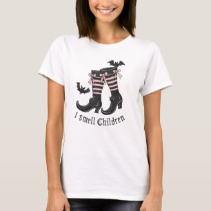 I Smell Children-Black & Pink Striped Socks & Boo T-Shirt