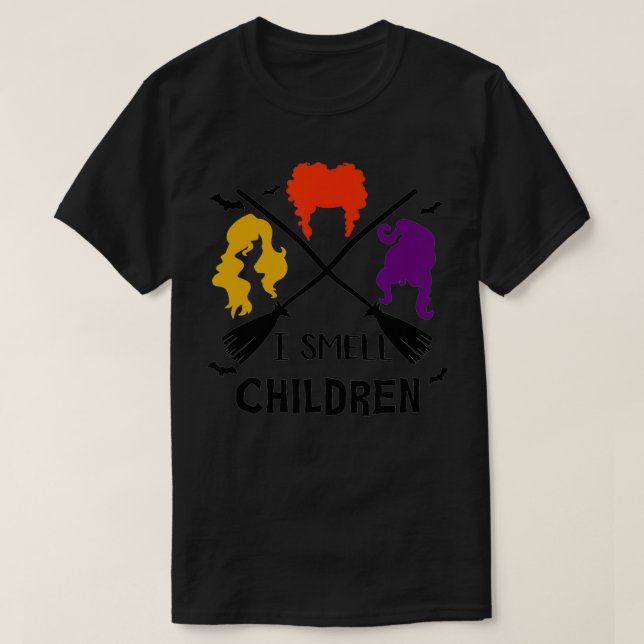 I Smell Children  Funny Witches Halloween Party Co T-Shirt (Design Front)