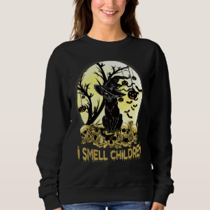 I Smell Children Halloween Costume Black Cat Witch Sweatshirt