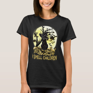 I Smell Children Halloween Costume Black Cat Witch T-Shirt