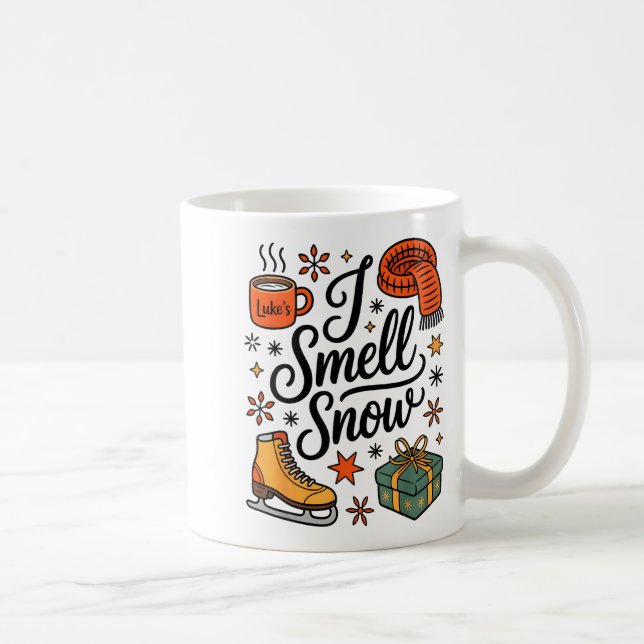 I Smell Snow Cute Christmas &amp; Winter Vibes Lov Coffee Mug (Right)