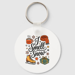 I Smell Snow Cute Christmas &amp; Winter Vibes Lov Key Ring