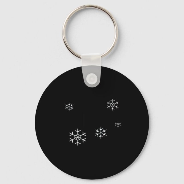 I Smell Snow Funny Holiday Under 20 Snowflakes  Key Ring (Front)