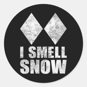 I Smell Snow Skiing Freestyle Difficult Diamond Wi Classic Round Sticker