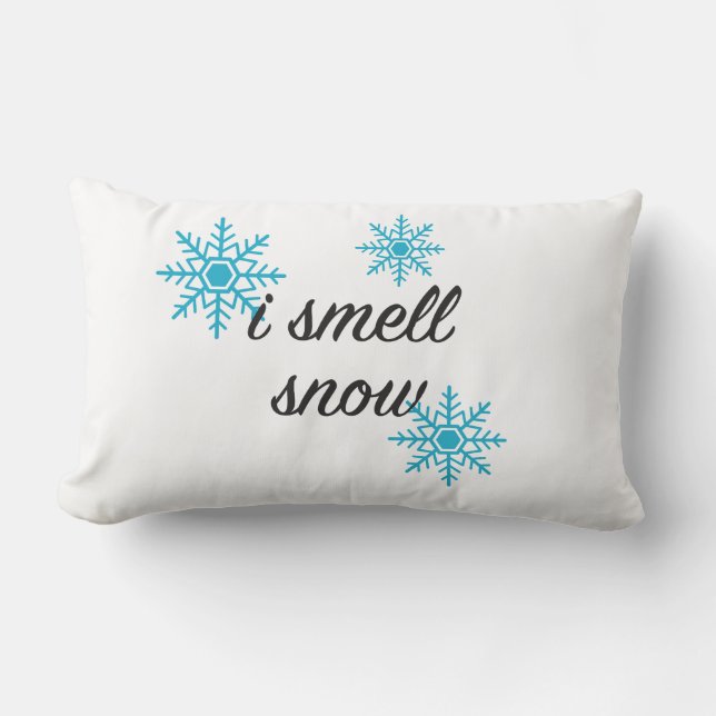 I Smell Snow Snowflake Winter Lumbar Cushion (Front)