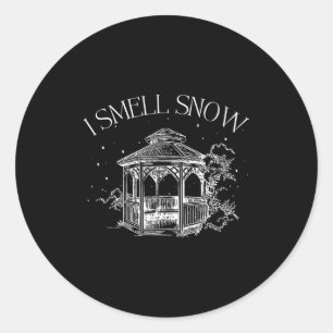 I Smell Snow Winter Christmas Snowball Design  Classic Round Sticker