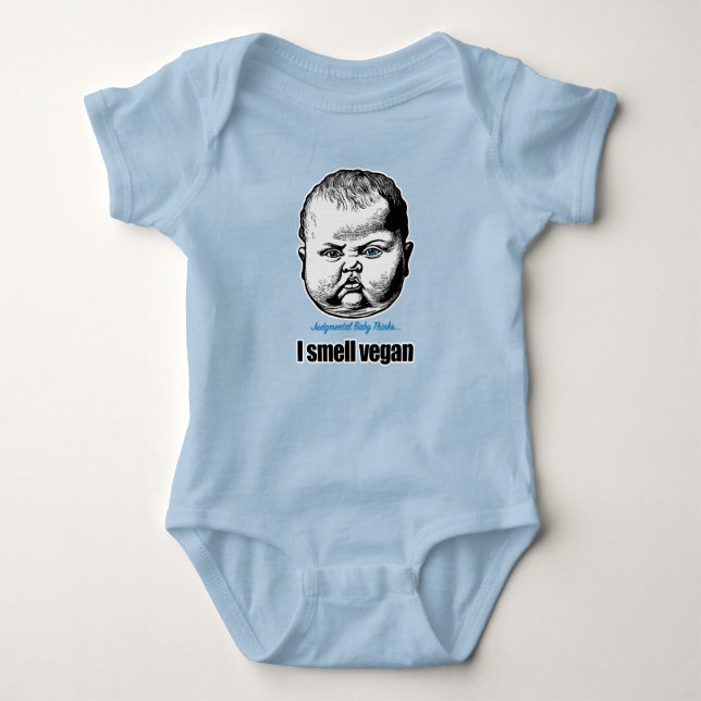 I smell Vegan - dry humour Baby Bodysuit (Front)