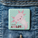 I Smile A Lot Personalised Kawaii Axolotl 15 Cm Square Badge<br><div class="desc">I Smile A Lot Kawaii Axolotl button - The Mexican walking fish better known as the Axolotl is here to rock your world. These exotic sea creatures are taking the world by storm and it's easy to see why. Style up and stand out from the crowd with this full of...</div>