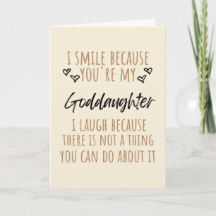 I Smile Because You're My Goddaughter Holiday Card