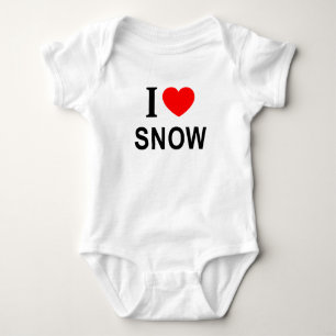 I ❤️ SNOW I LOVE SNOW I HEART SNOW BABY BODYSUIT