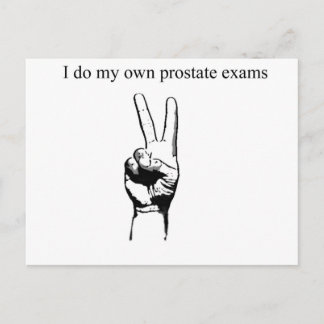 I so my own prostate exams postcard