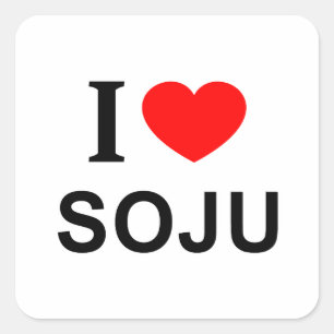 I ❤️ SOJU I LOVE SOJU I HEART SOJU SQUARE STICKER