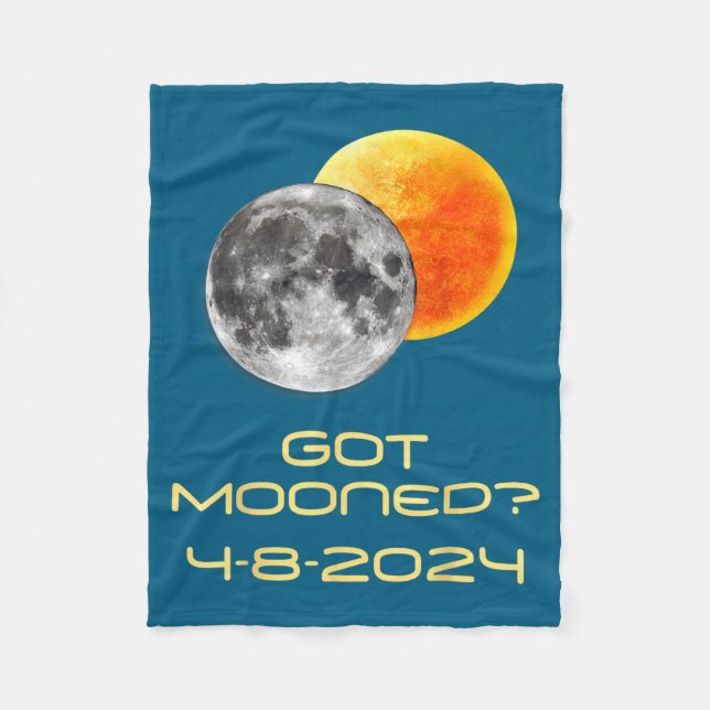 I Solar Eclipse Got Mooned Totality Fleece Blanket (Front)