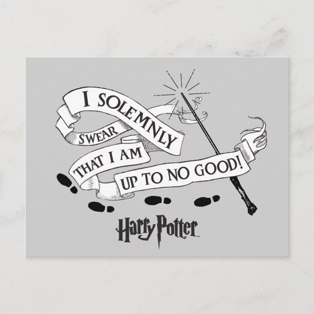 I Solemnly Swear That I Am Up To No Good Invitation Postcard (Front)