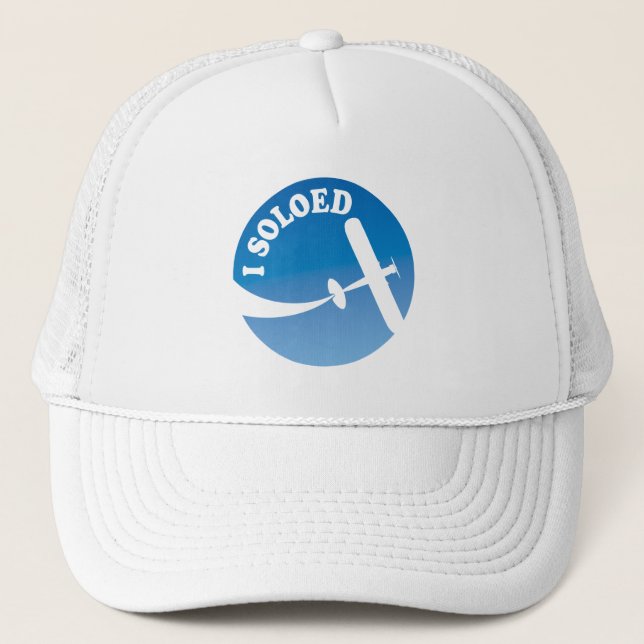 I Soloed & Aeroplane Graphic Trucker Hat (Front)