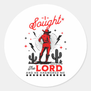 I Sought The Lord And He Answered Me Classic Round Sticker