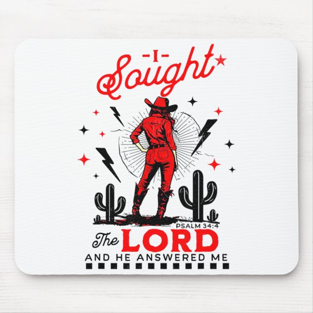 I Sought The Lord And He Answered Me  Mouse Pad (Front)