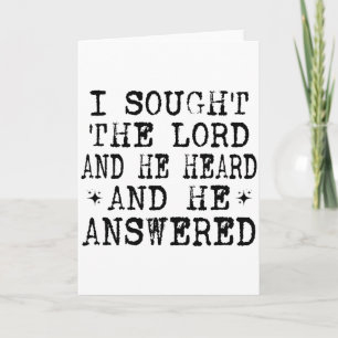 I Sought The Lord And He Heard And He Answered, Ch Card