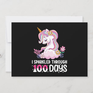 I Sparkled Through 100 Days of School Unicorn Invitation