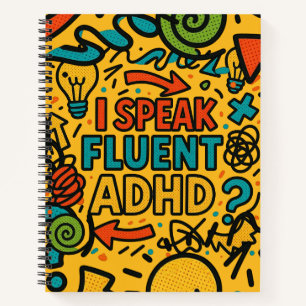 I Speak Fluent ADHD Funny Neurodivergent Dad Ret Notebook