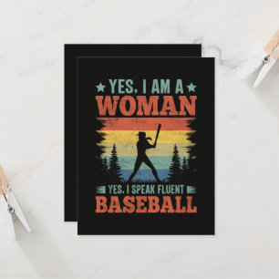 I Speak Fluent Baseball Female Player Fan Invitation