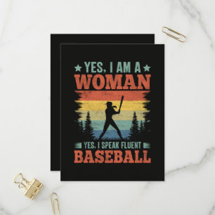 I Speak Fluent Baseball Female Player Fan Invitation Postcard