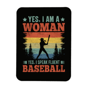 I Speak Fluent Baseball Female Player Fan Magnet