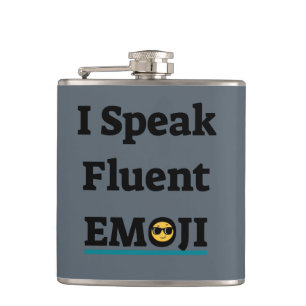 I Speak Fluent Emoji Hip Flask