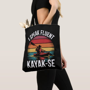 I Speak Fluent Kayak-Ese Kayaker Kayaking Vintage Tote Bag