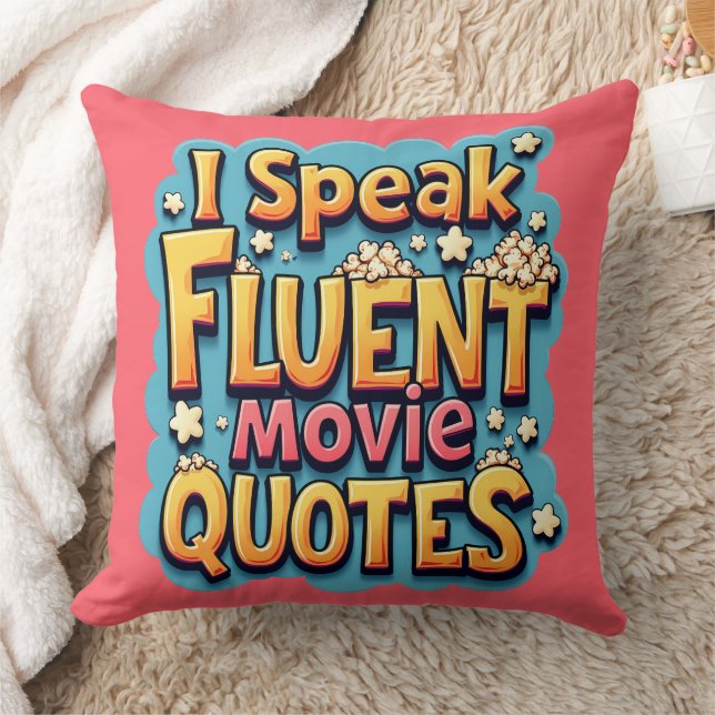 I Speak Fluent Movie Quotes Retro Pop Art Cushion (Blanket)