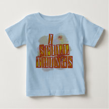 I Spill Things blue baby T-shirt