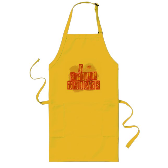 I Spill Things long yellow chef apron (Front)